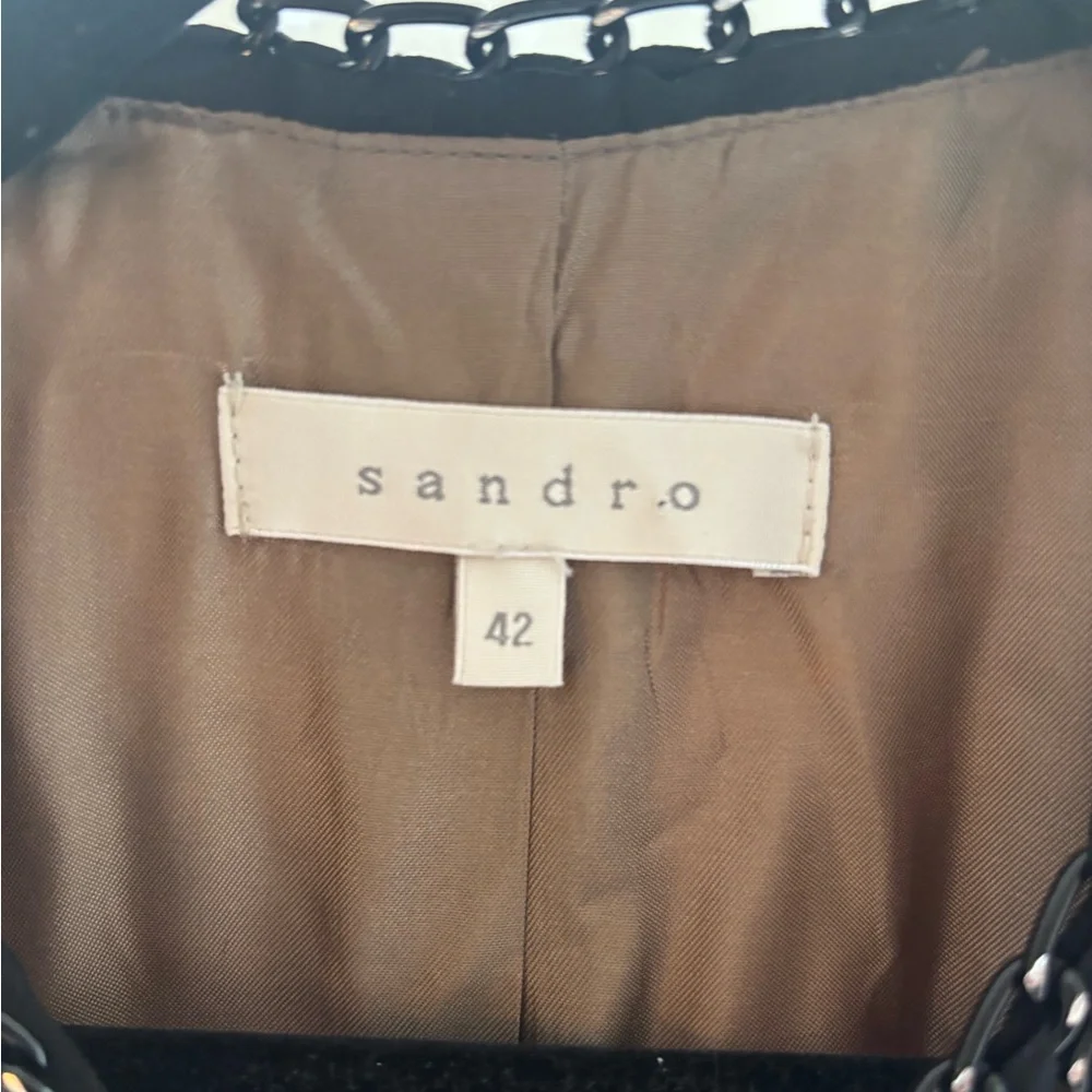 Sandro | Brown Blazer with Black Chain - Picture 5 of 6